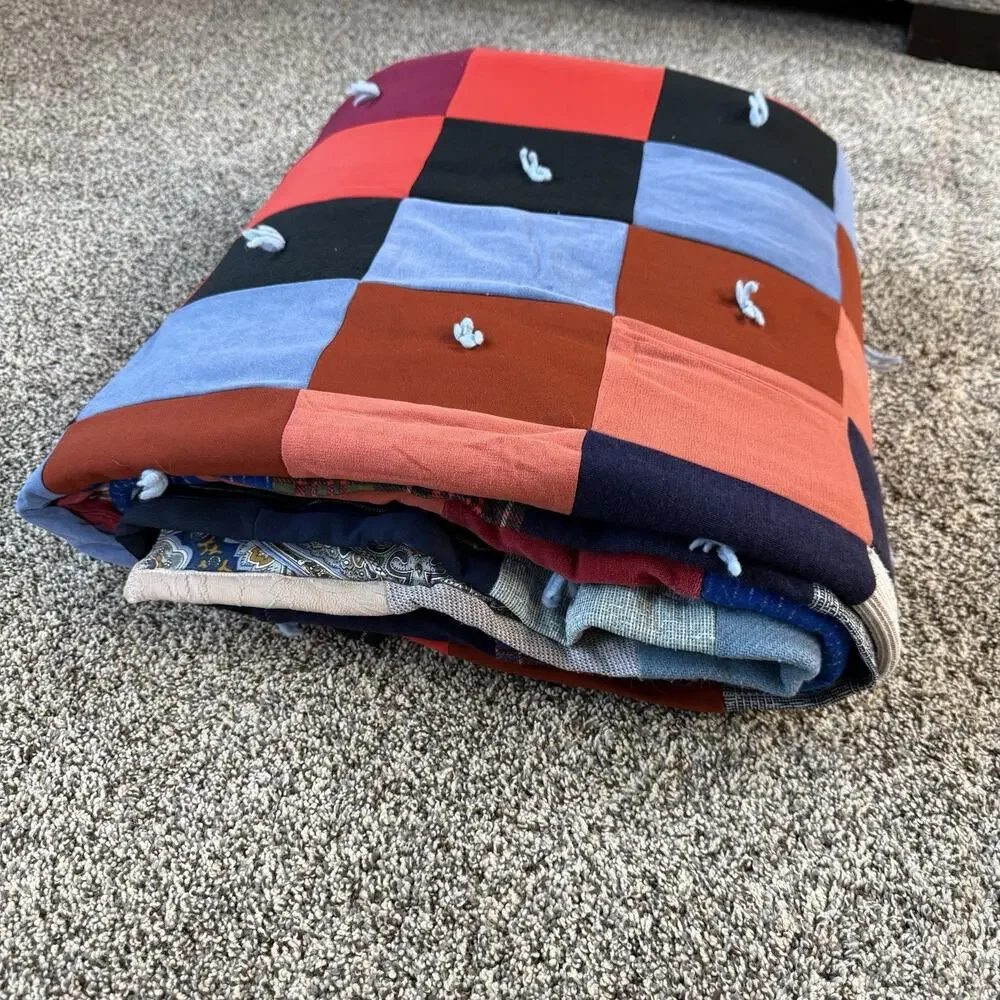 Vintage Handmade Patchwork Blocks Hand Quilt‎ 81